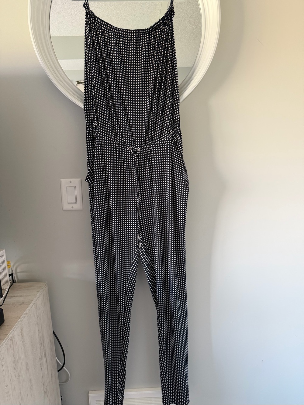 Michael Kors Black and White Polka Dot Jumpsuit